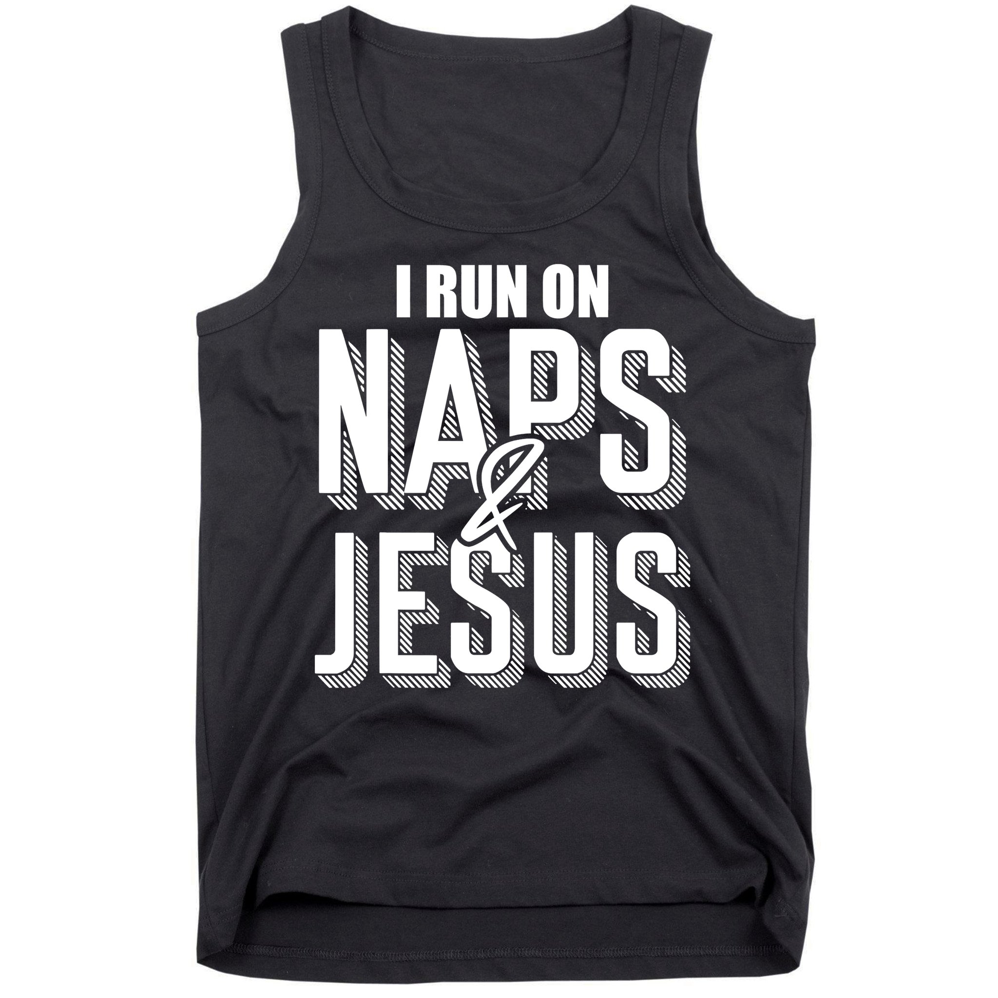 I Run On Naps And Jesus Religion God Church Funny Christian Tank Top