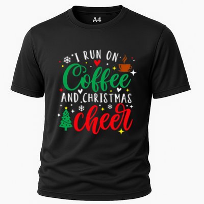 I Run On Coffee And Christmas Cheer Funny Coffee Lover Xmas Performance Shirt