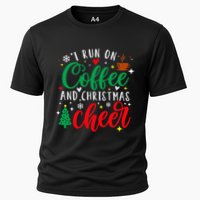 I Run On Coffee And Christmas Cheer Funny Coffee Lover Xmas Performance Shirt