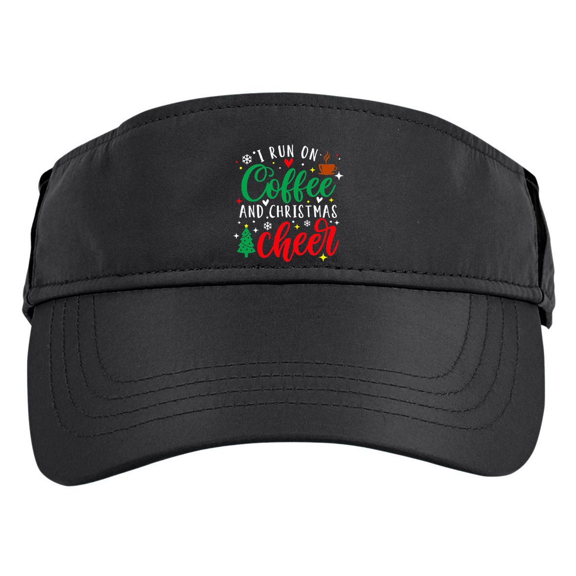 I Run On Coffee And Christmas Cheer Funny Coffee Lover Xmas Adult Drive Performance Visor