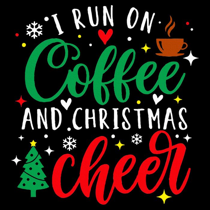 I Run On Coffee And Christmas Cheer Funny Coffee Lover Xmas Sustainable Beanie