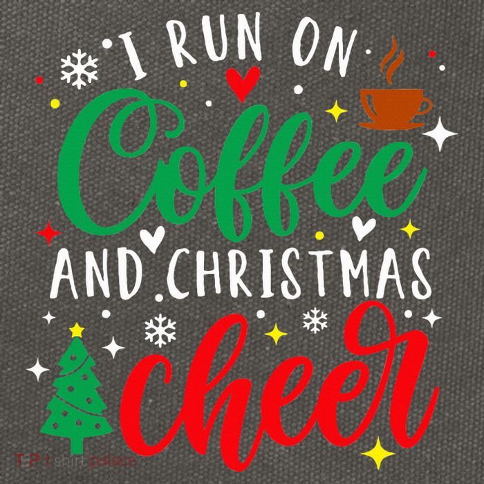 I Run On Coffee And Christmas Cheer Funny Coffee Lover Xmas Cotton Canvas Backpack
