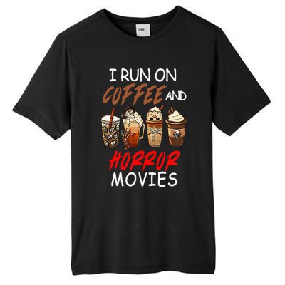 I Run On Coffee And Horror Movies Scary Blood Halloween Tall Fusion ChromaSoft Performance T-Shirt