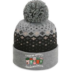 I Run On Coffee And Christmas Music Eggnog Latte Hot Cocoa Gift The Baniff Cuffed Pom Beanie