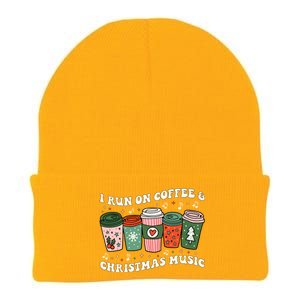 I Run On Coffee And Christmas Music Eggnog Latte Hot Cocoa Gift Knit Cap Winter Beanie