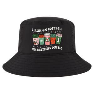 I Run On Coffee And Christmas Music Eggnog Latte Hot Cocoa Gift Cool Comfort Performance Bucket Hat