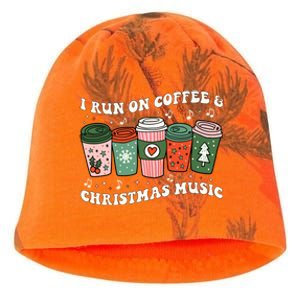 I Run On Coffee And Christmas Music Eggnog Latte Hot Cocoa Gift Kati - Camo Knit Beanie