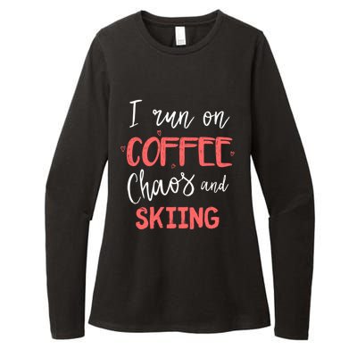 I Run On Coffee Chaos And Skiing Ski Coach Lover Gift Great Gift Womens CVC Long Sleeve Shirt