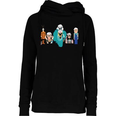 In Remembrance Of Iris Apfel Womens Funnel Neck Pullover Hood