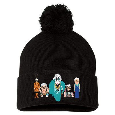 In Remembrance Of Iris Apfel Pom Pom 12in Knit Beanie