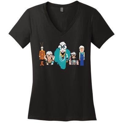 In Remembrance Of Iris Apfel Women's V-Neck T-Shirt