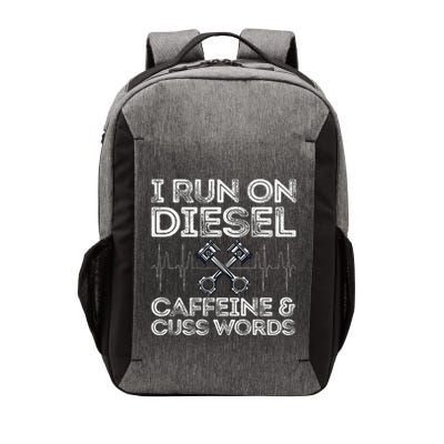 I Run On Diesel Caffeine And Cuss Words Funny Diesel Vector Backpack