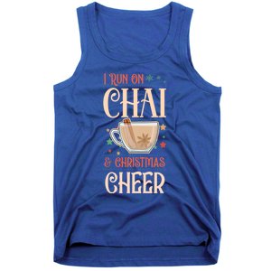 I Run On Chai And Christmas Cheer Matching Xmas Squad Cool Gift Tank Top