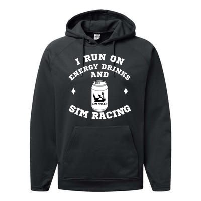 I Run On Energy Drinks And Sim Racing Car Racing Sim Funny Sim Racer Sim Racing Performance Fleece Hoodie