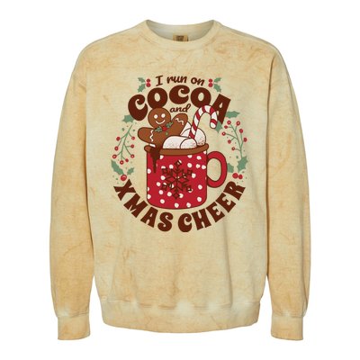 I Run On Cocoa And Xmas Cheer Holiday Christmas Colorblast Crewneck Sweatshirt