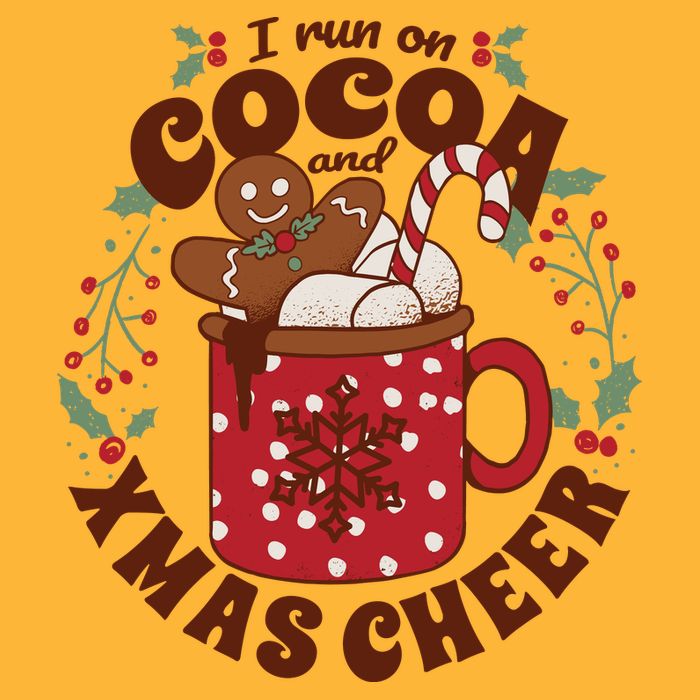 I Run On Cocoa And Xmas Cheer Holiday Christmas Sustainable Knit Beanie