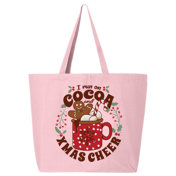 I Run On Cocoa And Xmas Cheer Holiday Christmas 25L Jumbo Tote