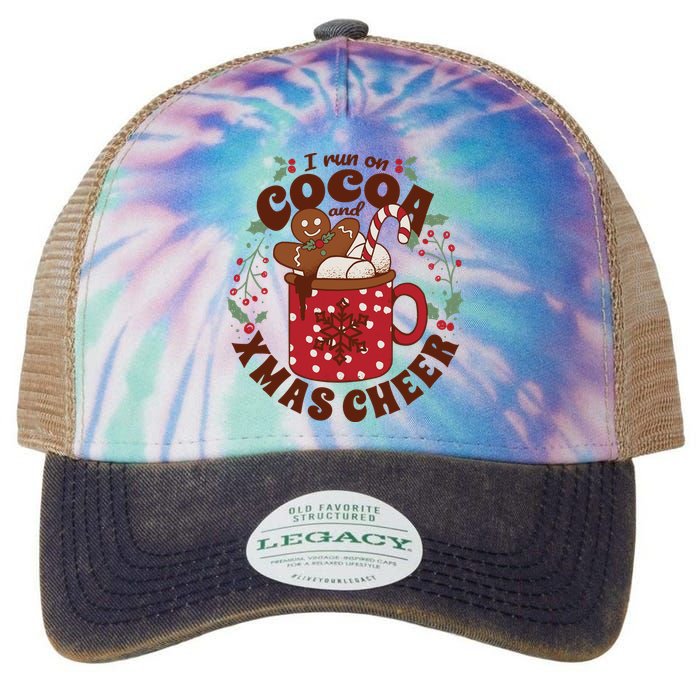 I Run On Cocoa And Xmas Cheer Holiday Christmas Legacy Tie Dye Trucker Hat