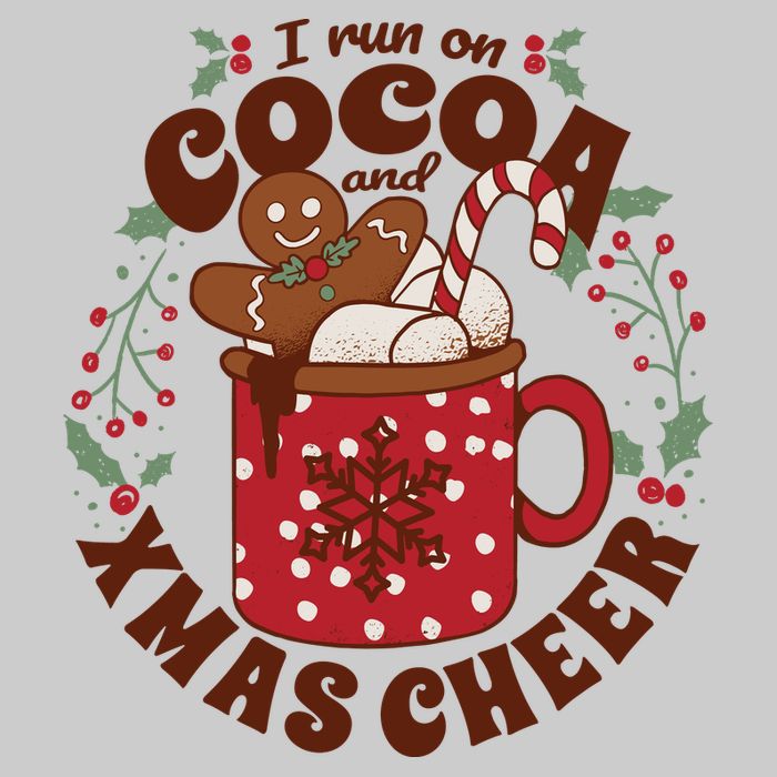 I Run On Cocoa And Xmas Cheer Holiday Christmas Tie-Dye T-Shirt