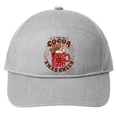 I Run On Cocoa And Xmas Cheer Holiday Christmas 7-Panel Snapback Hat