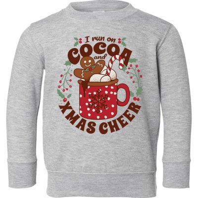 I Run On Cocoa And Xmas Cheer Holiday Christmas Toddler Sweatshirt
