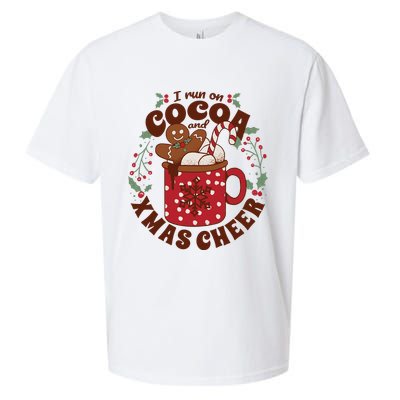I Run On Cocoa And Xmas Cheer Holiday Christmas Sueded Cloud Jersey T-Shirt