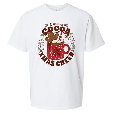 I Run On Cocoa And Xmas Cheer Holiday Christmas Sueded Cloud Jersey T-Shirt