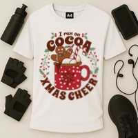 I Run On Cocoa And Xmas Cheer Holiday Christmas Cooling Performance Crew T-Shirt