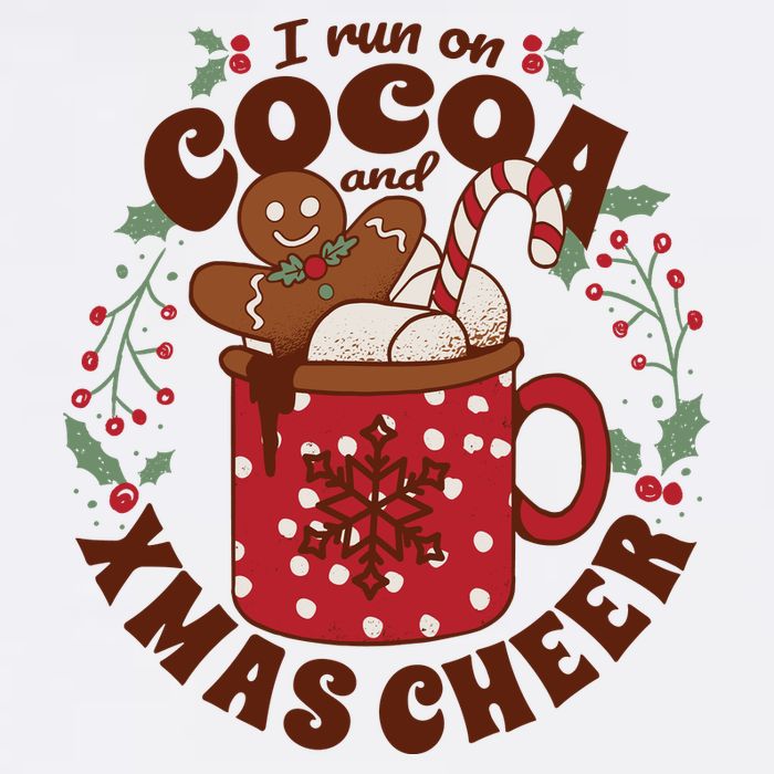 I Run On Cocoa And Xmas Cheer Holiday Christmas Cooling Performance Crew T-Shirt
