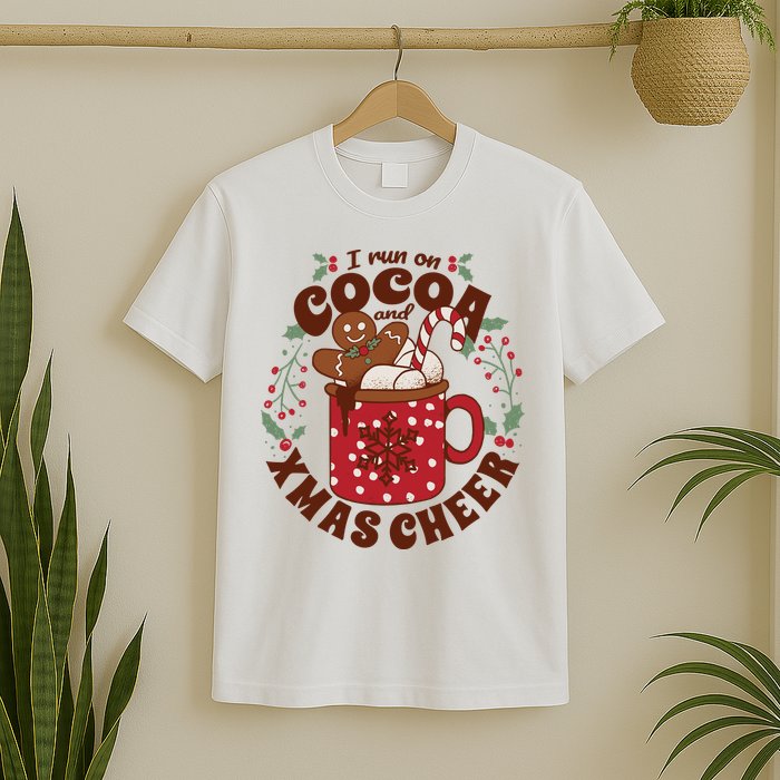 I Run On Cocoa And Xmas Cheer Holiday Christmas T-Shirt