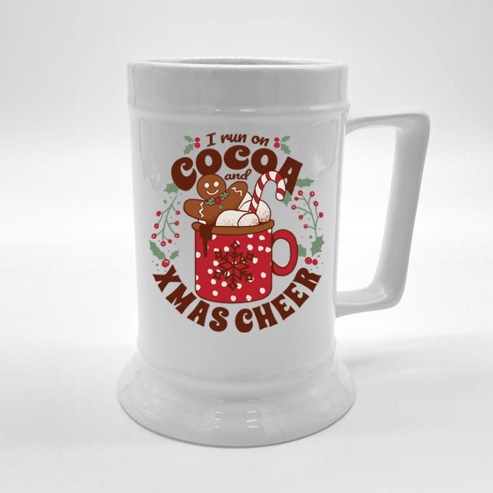 I Run On Cocoa And Xmas Cheer Holiday Christmas Beer Stein