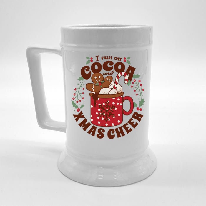 I Run On Cocoa And Xmas Cheer Holiday Christmas Beer Stein