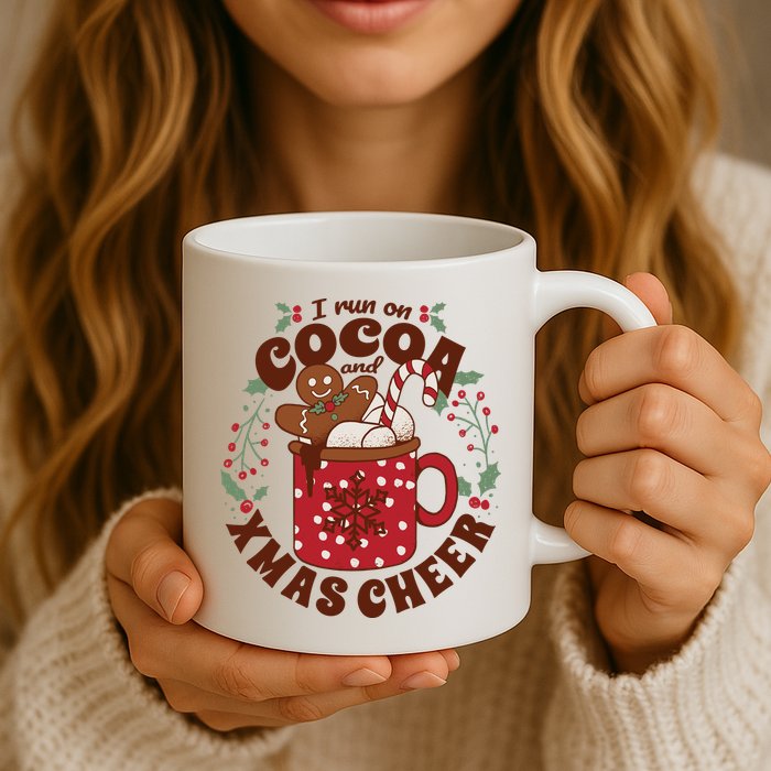 I Run On Cocoa And Xmas Cheer Holiday Christmas Mug