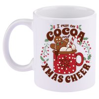I Run On Cocoa And Xmas Cheer Holiday Christmas 11oz C Handle Ceramic Mug