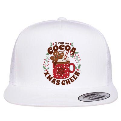 I Run On Cocoa And Xmas Cheer Holiday Christmas Flat Bill Trucker Hat