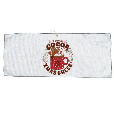 I Run On Cocoa And Xmas Cheer Holiday Christmas Large Microfiber Waffle Golf Towel