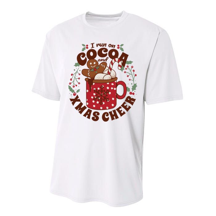 I Run On Cocoa And Xmas Cheer Holiday Christmas Performance Sprint T-Shirt