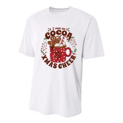I Run On Cocoa And Xmas Cheer Holiday Christmas Youth Performance Sprint T-Shirt