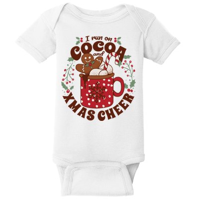 I Run On Cocoa And Xmas Cheer Holiday Christmas Baby Bodysuit