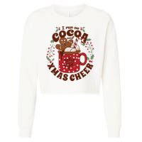 I Run On Cocoa And Xmas Cheer Holiday Christmas Cropped Pullover Crew