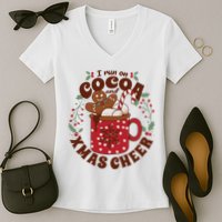I Run On Cocoa And Xmas Cheer Holiday Christmas Women's V-Neck T-Shirt