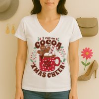 I Run On Cocoa And Xmas Cheer Holiday Christmas Women's V-Neck T-Shirt
