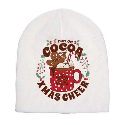 I Run On Cocoa And Xmas Cheer Holiday Christmas Short Acrylic Beanie