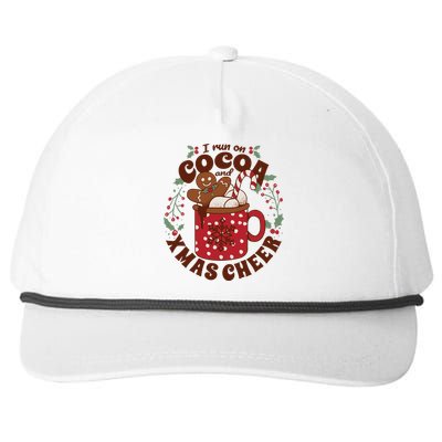 I Run On Cocoa And Xmas Cheer Holiday Christmas Snapback Five-Panel Rope Hat