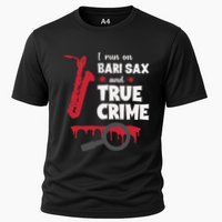 I Run On Bari Sax And True Crime Baritone Saxophonist Performance Shirt