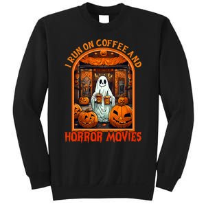 I Run On Coffee And Horror Movies Halloween Ghost Spooky Season Sweatshirt