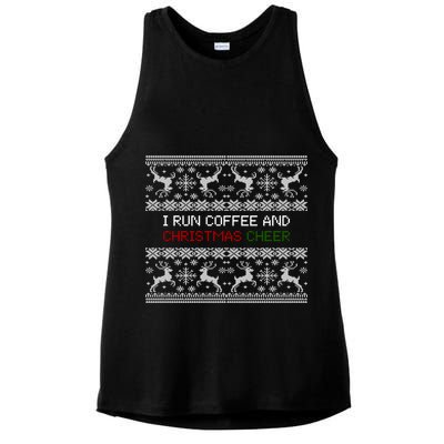 I Run On Coffee And Christmas Cheer Ladies PosiCharge Tri-Blend Wicking Tank