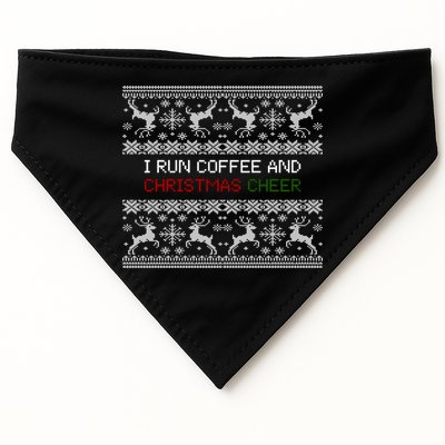I Run On Coffee And Christmas Cheer USA-Made Doggie Bandana
