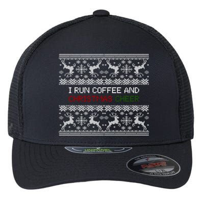 I Run On Coffee And Christmas Cheer Flexfit Unipanel Trucker Cap