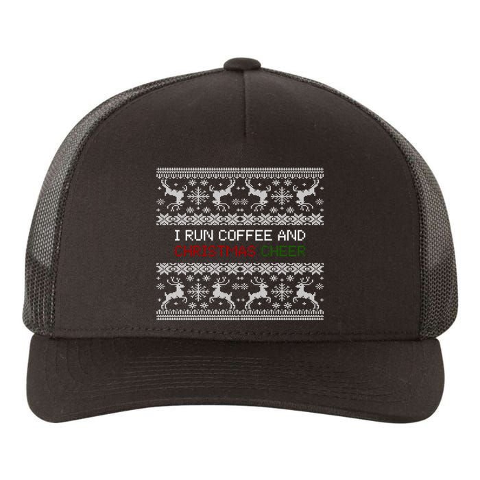 I Run On Coffee And Christmas Cheer Yupoong Adult 5-Panel Trucker Hat